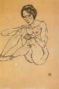 Egon Schiele Nude Woman (mk12) oil on canvas